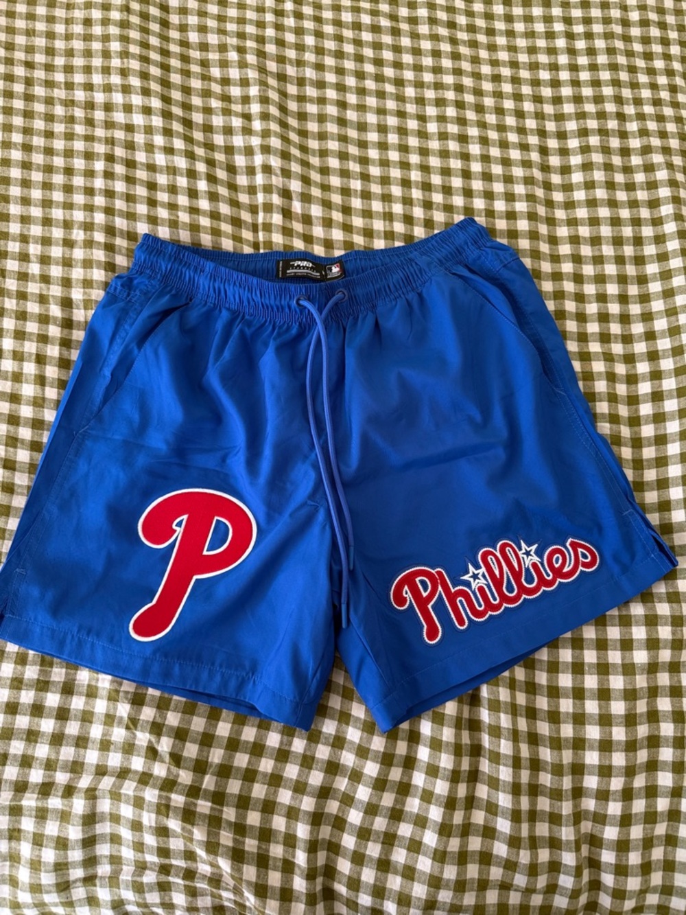 Men's Blue Phillies Athletic Shorts with Red Team Logos